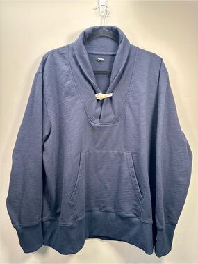 J. Peterman Men’s Mariner Shawl Collar Pullover Sweater, Navy, XL